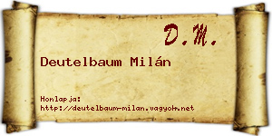 Deutelbaum Milán névjegykártya